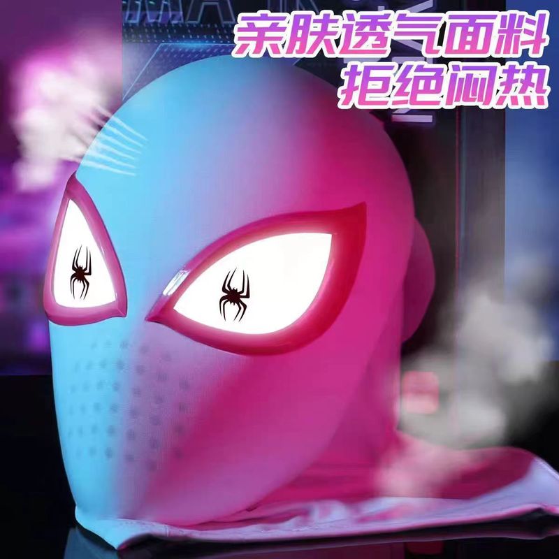 グウェン スパイダーマン ヘッドギア タッチ コントロール ライトアップ Cos センサー マスク マスク スパイダーマン 子供用ヘッドギア|undefined