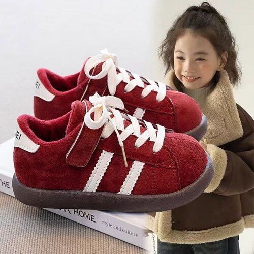 Children's Sports Shoes 2025 New Autumn/Winter Model Girls' Double Cotton Shoes Winter Fleece Boys' Shoes Baby Little Kids Shoes
