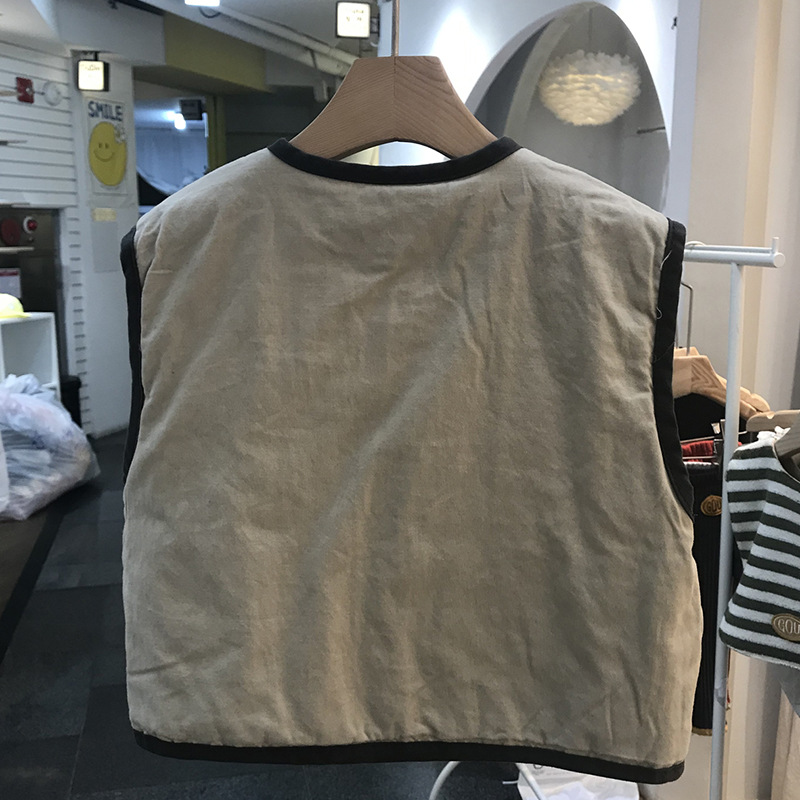 Bebé Otoño e Invierno ropa bebé Chaleco de algodón 2023 otoño e invierno nuevo bebé ropa de abrigo ropa contraste color chaleco