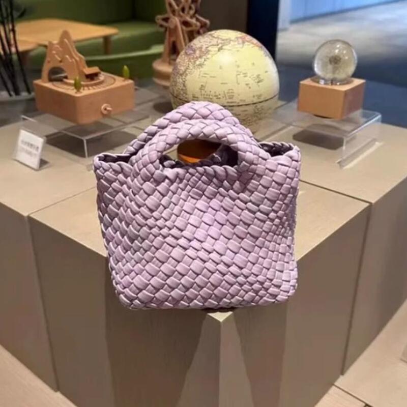 Handmade Woven Bag Mini Small Bag Fashionable Portable Crossbody Chain Bag Solid Color Simple All-match Commuter High-end Sense