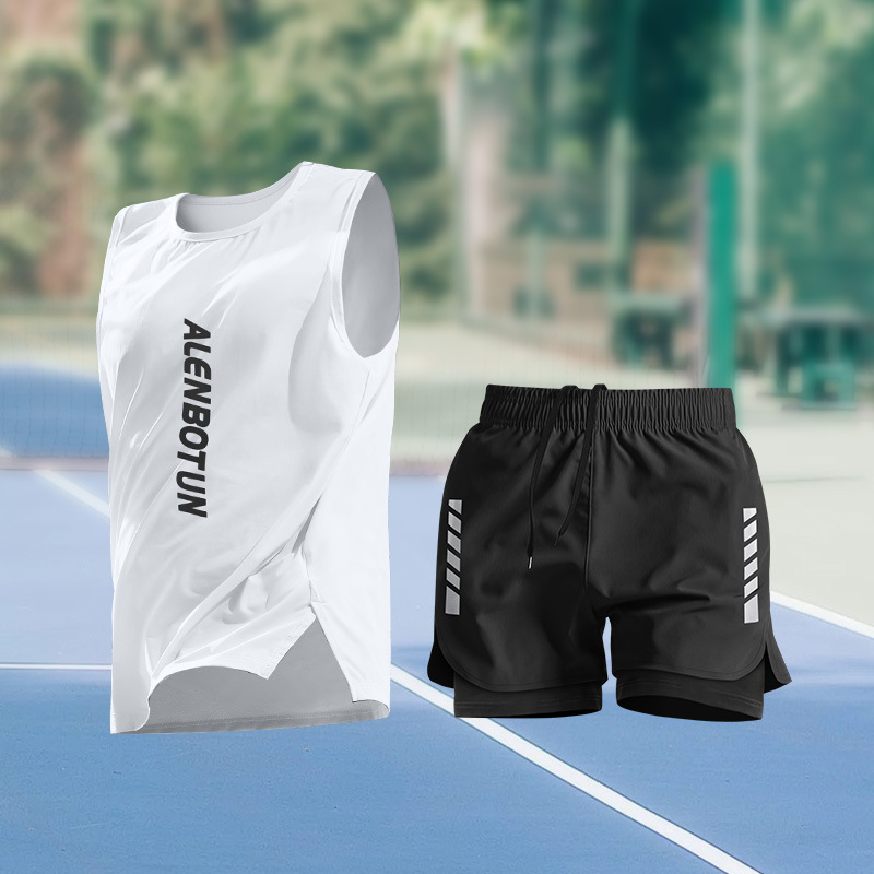 B16 white vest+dk70 black