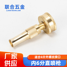 家用喷头浇花清洗工具铜6分内丝直喷洗车水枪3/4内螺纹直喷水枪