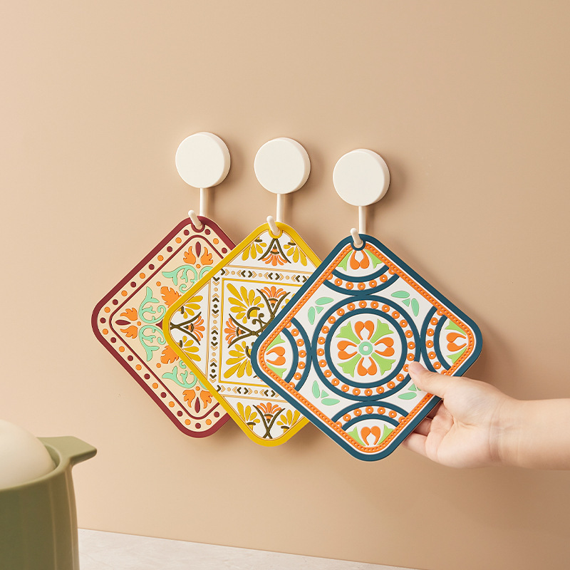 Retro Insulation Mat Pvc Anti-Scalding Household Dining Table Insulation Mat High-End Waterproof and Oil-Proof Dining Table Dish Mat Anti-Scalding Mat