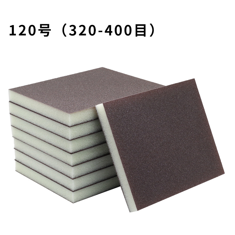 Fabricantes al por mayor bloque de arena de esponja británico grueso hermoso costura azul de doble cara muebles de carpintería pulido y pulido bloque abrasivo de esponja