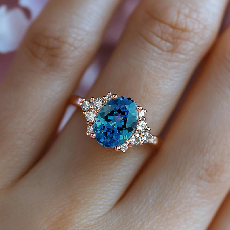 Ocean Style Imitation Sapphire Transparent Ring For Women_voghion.com