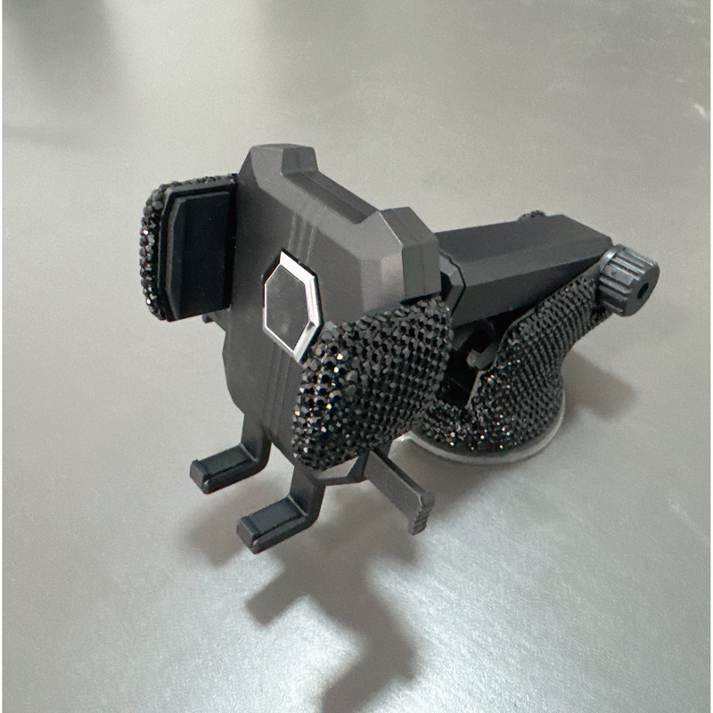 Qìchē – Rhinestone Car Suction Car phone holder - jet-black