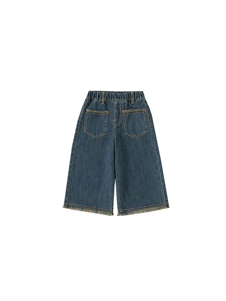 Yoobao ropa infantil jeans pantalones sueltos pantalones largos 2026 ropa de otoño para niños coreanos pantalones de piernas anchas generales