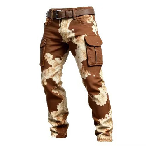 Printed Men's Vintage Jeans Casual Punk Vintage Straight Overalls_mkmklike.com