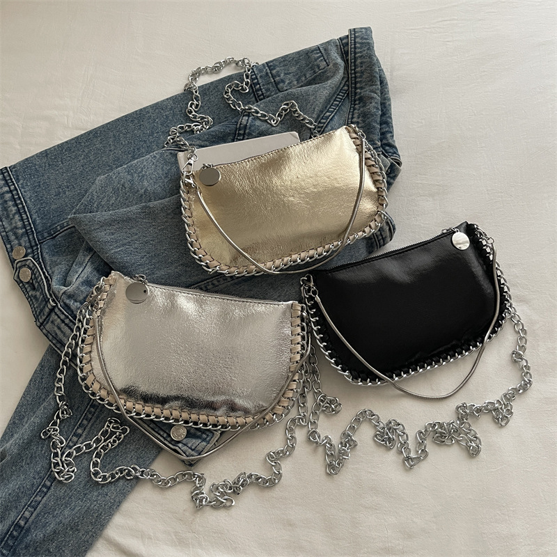 New European and American Cross-Border Solid Color Simple Fashion Chain Clutch Bag Designer Casual Bag Wholesale New European and American Cross-Border Solid Color Simple Fashion Chain Clutch Bag Designer Casual Bag Wholesale