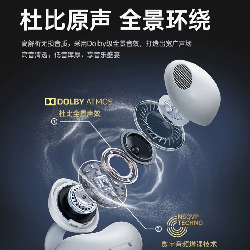 Headphones, wireless waterproof extra-long unlimited ear clips, bluetooth