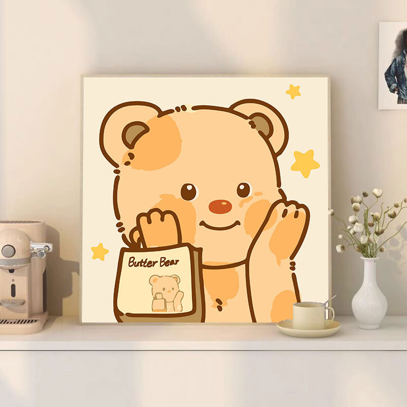 スポンジ・ボブ デジタル油絵 DIY 漫画アニメ 子供向け 手塗り装飾画 置物 環境に優しい|undefined