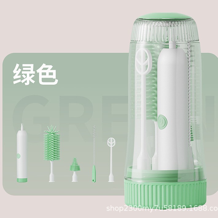 跨境硅胶电动奶瓶刷家用防水奶瓶清洁刷新款紫外线消毒清洁套装|undefined