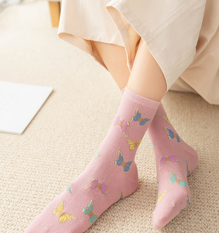 Women's Cute Butterfly Cotton Ankle Socks A Pair display picture 1