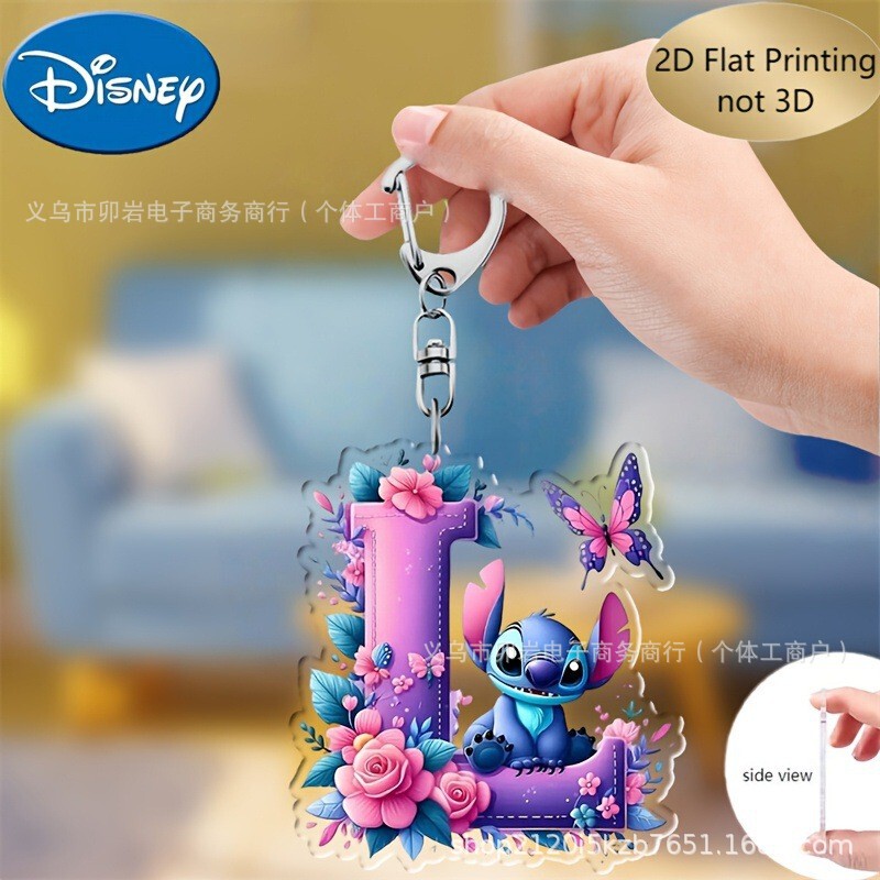 Cartoon 2D Creative New Stitch Flat Keychain Cross-Border New Backpack Acrylic Pendant Car Decoration