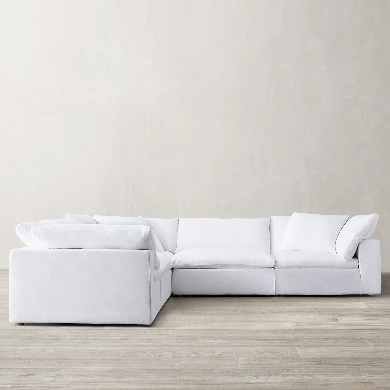 Transfronterizos para sofá de nube minimalista sofá de tela blanca crema de plumón sofá combinación de módulo móvil personalizado