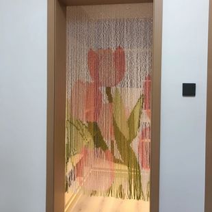 S Entrance Bead Curtain, Size Can Be Customized, Tulip Door Curtain Bead Curtain, Xiaohongshu Same Style Bead Curtain Door Curtain, Clothing and Hat Partition
