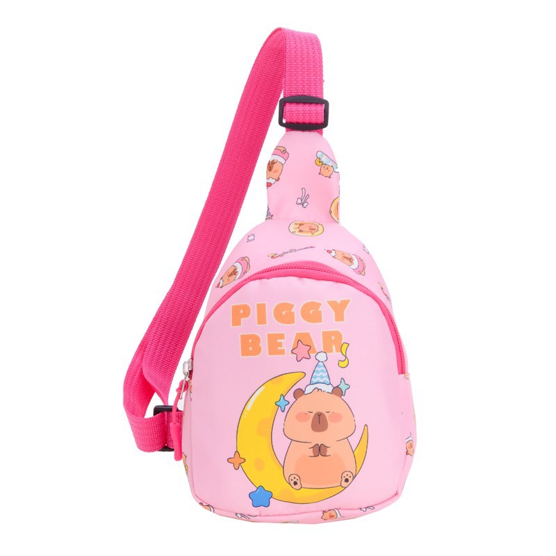 Bolsos de pecho de dibujos animados japoneses para niños y niñas encantadores carteras de cambio de bebé Capibara nuevas bolsas de impresión para niños