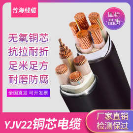 铜芯铠装电线电缆YJV22低压0.6/1KV动力电缆3*50+2*25地埋线3芯线