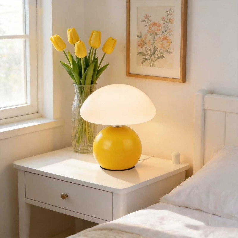 Mushroom-Shaped Small Table Lamp, Cream-Style, Warm Atmosphere, Night Light, Eye-Protecting Led Lamp, Bedroom Decoration, Bedside Table Lamp