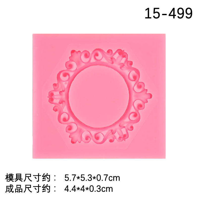 Bricolaje una variedad de marco de estilo europeo Marco vintage marco de fotos de alivio molde hueco alivio fondant decoración molde para hornear