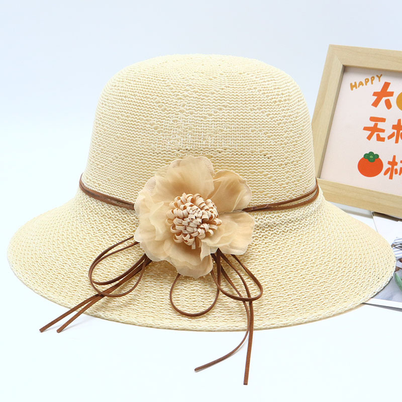 Nuevo sombrero de paja para mujer, sombrero de playa junto al mar, sombrero para el sol de verano de moda salvaje, protector solar, sombrero para el sol de protección UV