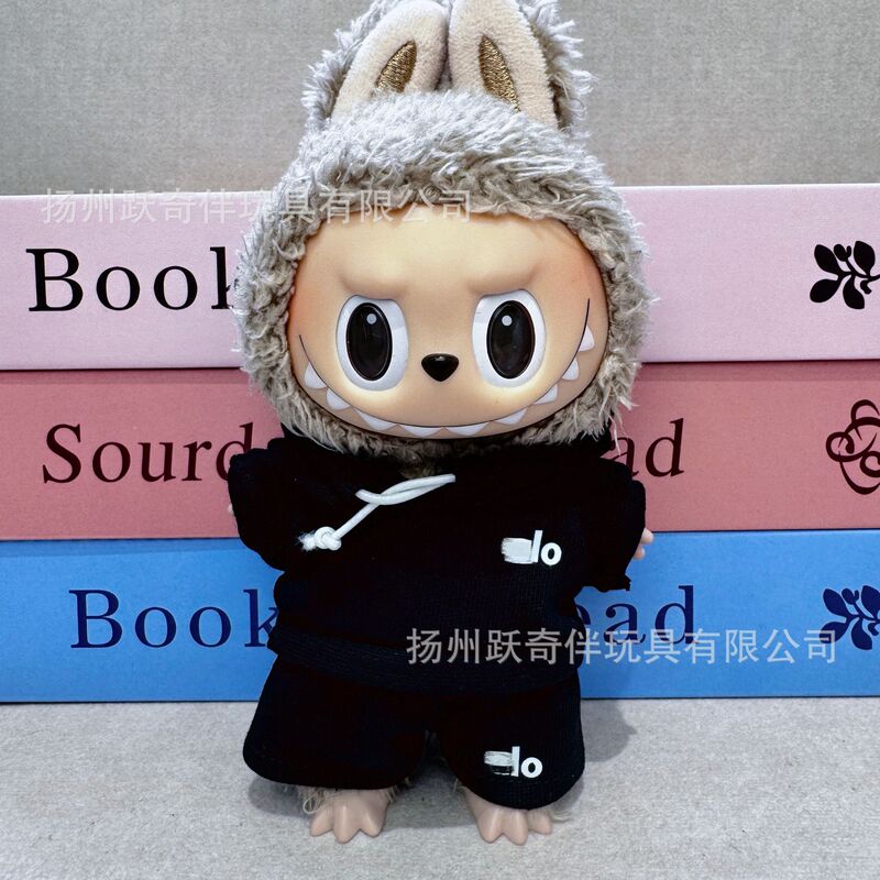 labubu ベビー服 Labubu 第一世代第二世代第三世代 10 センチメートル綿人形黒と白グレートレンディなスウェットシャツパーカーパンツ|undefined