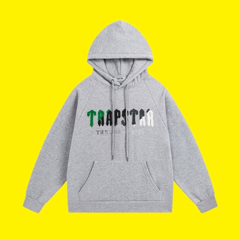 Trapstar azul Tigre cabeza toalla bordado traje forro polar suéter con capucha ceñida deportes casual pantalones largos