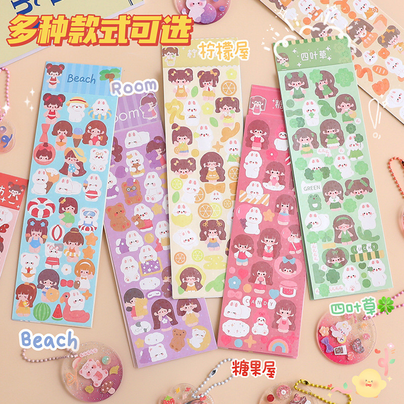 Lindo diario de dibujos animados pegatinas niña Ka Goo placa creativa pegatinas hechas a mano DIY pegatinas al por mayor