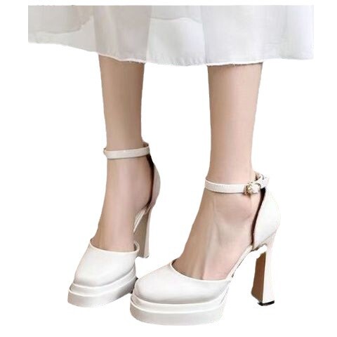 Super fairy beautiful single-layer shoes 2024 new style French sexy temperament all-matching sandals with a word band, height-increasing toe shoes
