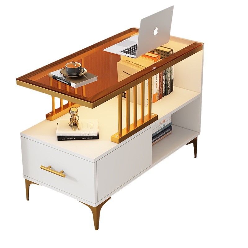 Mesa contra la pared estrecha simple y ligera estante de lujo sofá lado del gabinete varios lados de la mesa mesa de té pequeño mini borde