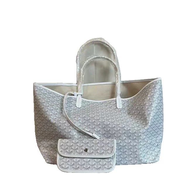 Сумка-тоут Goyard Goya, женская средняя 48×15×26 см, рисунок «собачья клетка» (шеврон), на одно плечо