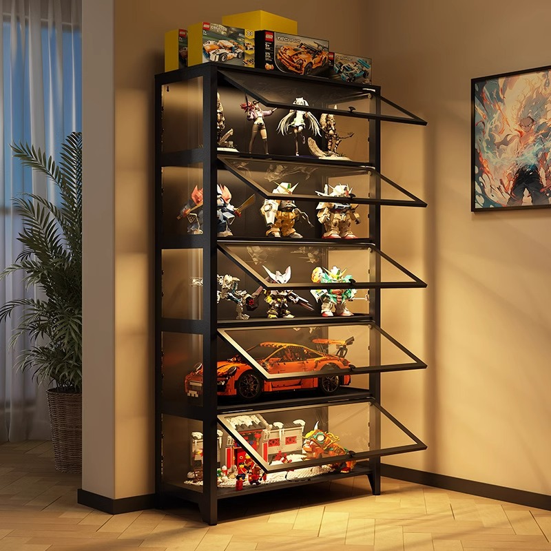 Lego Gundam gabinete de exhibición hecho a mano gabinete de hierro de almacenamiento de mijo