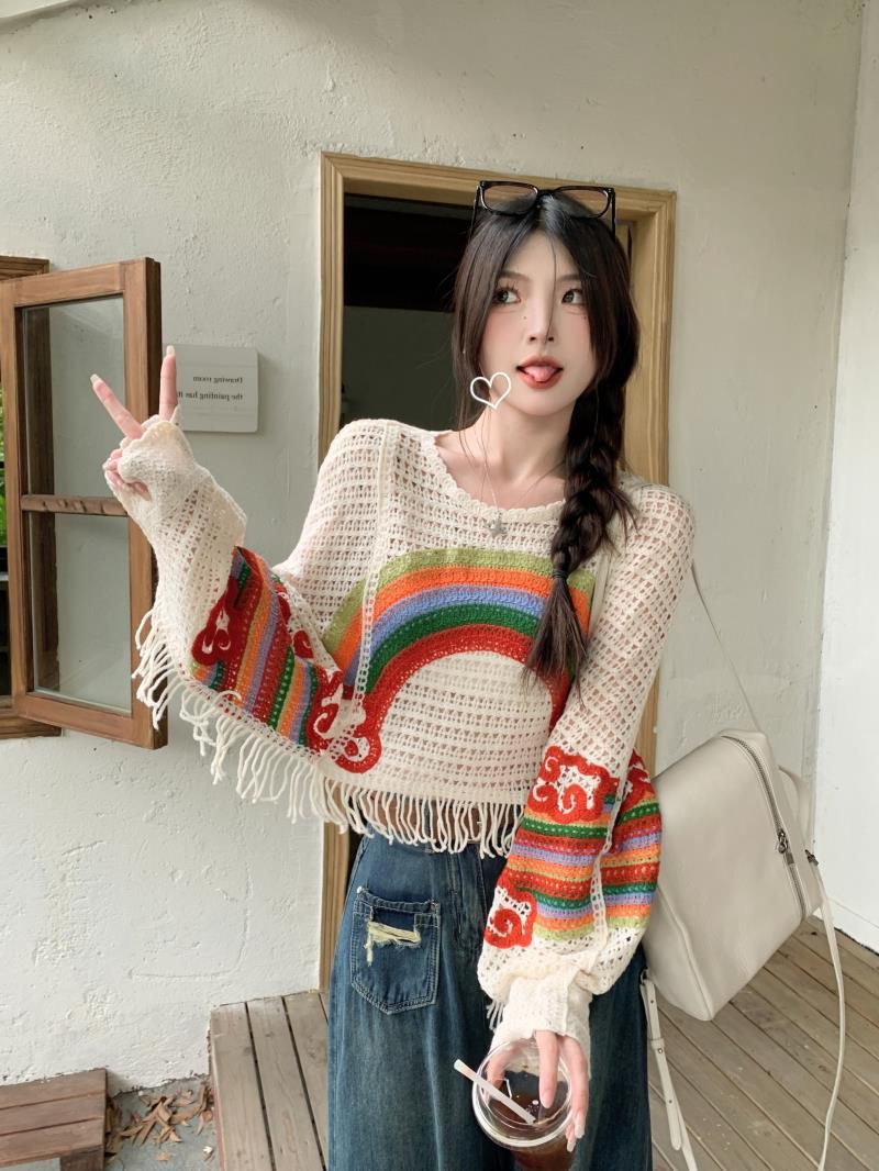 Women's Knit Striped Colorblock Pullover Sweater - Image 5