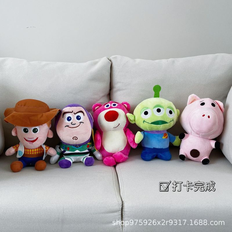 Toy Story Plush Doll Buass Lightyear Denim Woody Strawberry Bear Stuffed Plush Doll Pendant