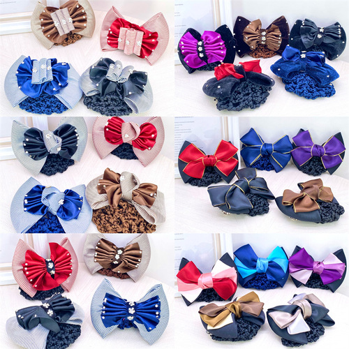 Bank nurse head flower girl hotel work professional hair net stewardess hair pocket head flower plate hair clip hair accessories net pocket