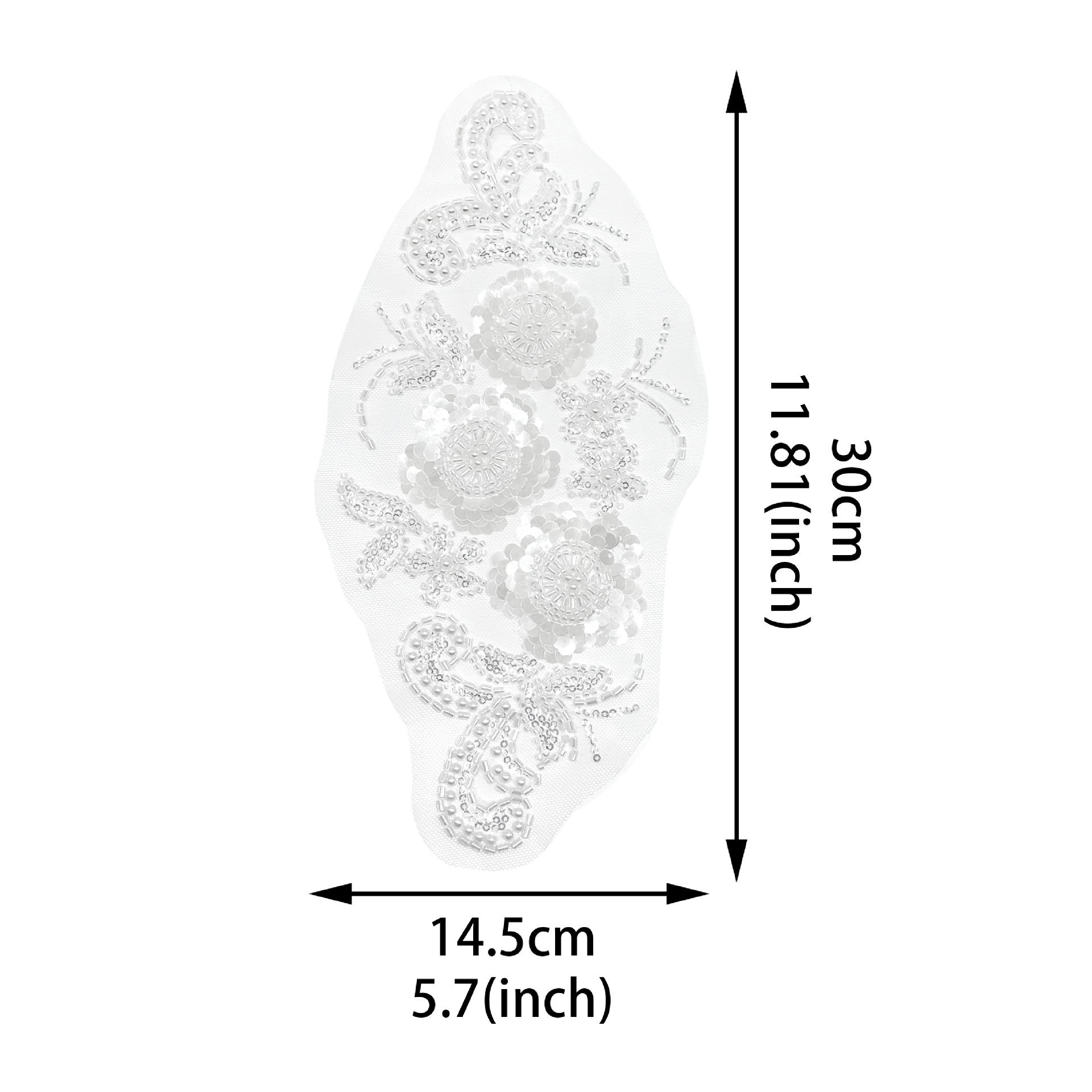 Flores tridimensionales subsidios de malla bordados perlas de clavos manuales parches vestido vestido vestido vestido de boda accesorios de decoración al por mayor image 6