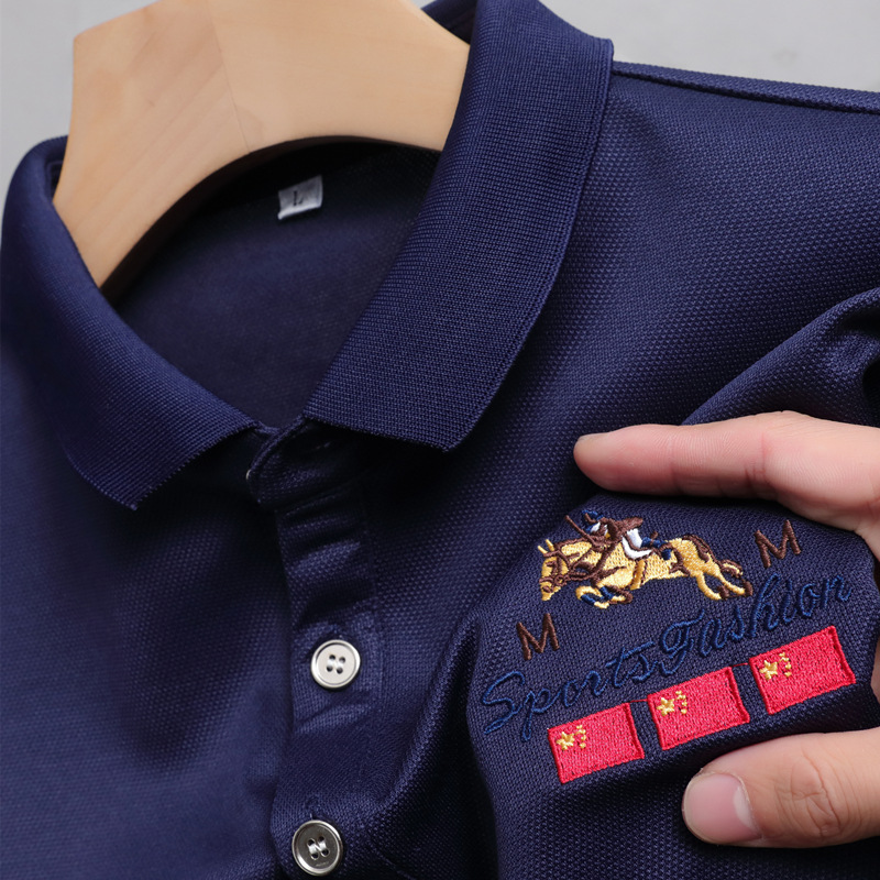 (Soporte de entrega de una pieza) Camiseta de manga corta para hombre de verano solapa más tamaño Polo camisa joven y de mediana edad al por mayor ropa de hombre