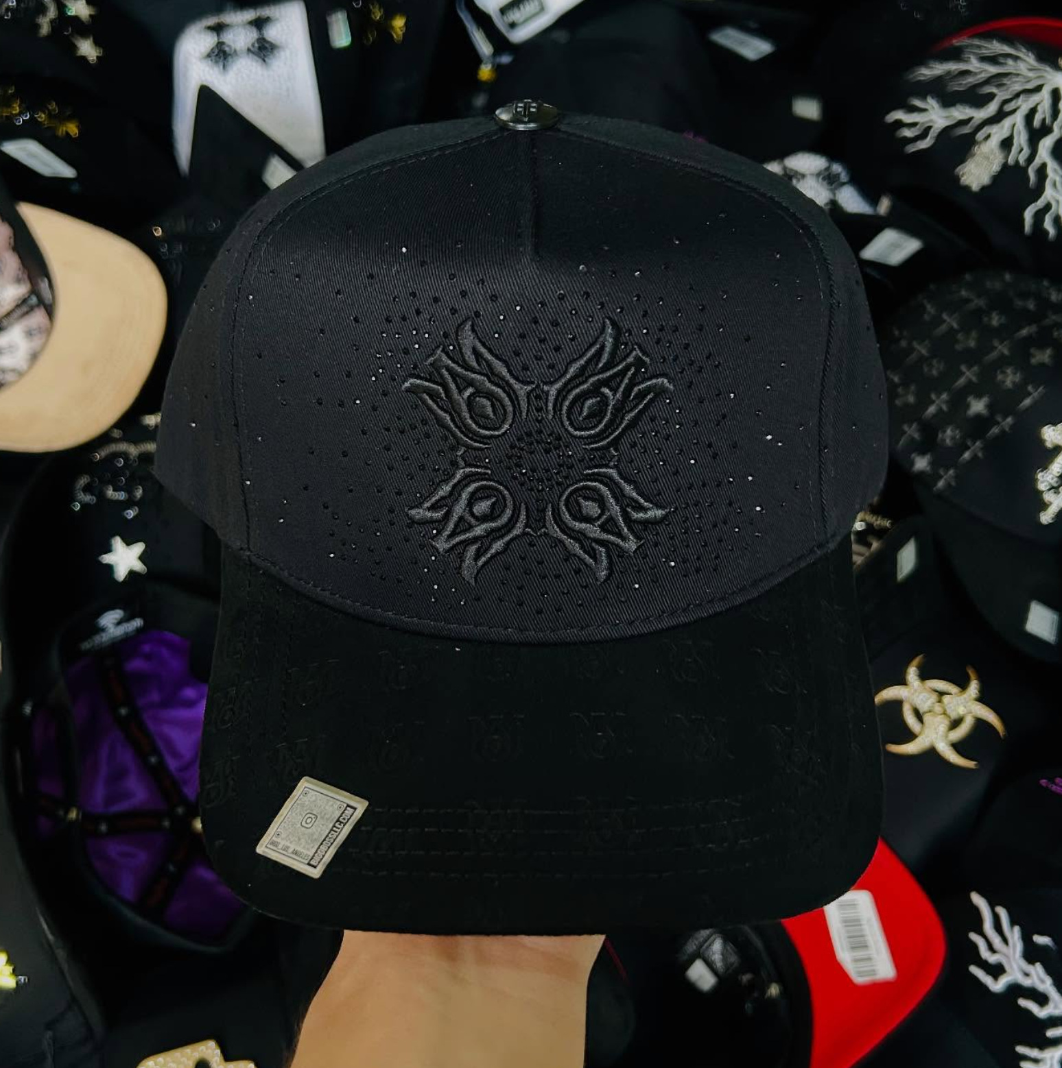 Nuevo Meike Duo Dandy bordado ajustable gorra de boca de pato borde curvo gorra de béisbol con diamantes barba tío