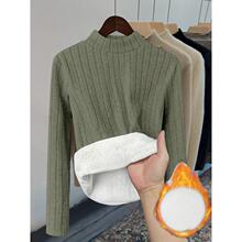A 10092 Fleece Lined Knit Top һ�w�q����� �羳�����R