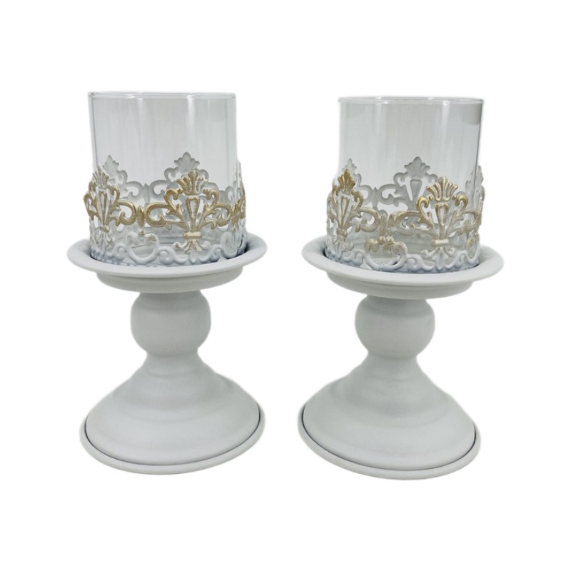 Vela grande retro estadounidense transfronteriza B & B Hotel Decoración suave Taza de vela de hierro forjado Accesorios de boda Porta de vela Adornos