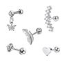 Set, zirconium stainless steel, earrings, silver piercing, Amazon, European style