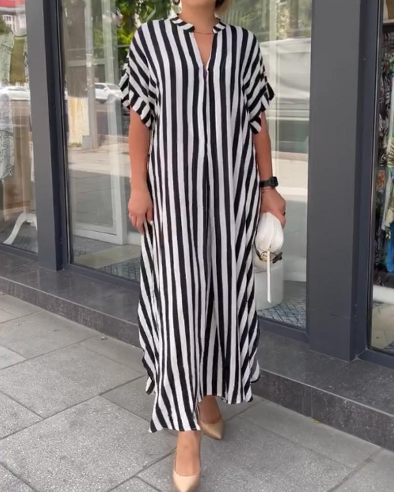 Women's Striped Maxi Dress styled