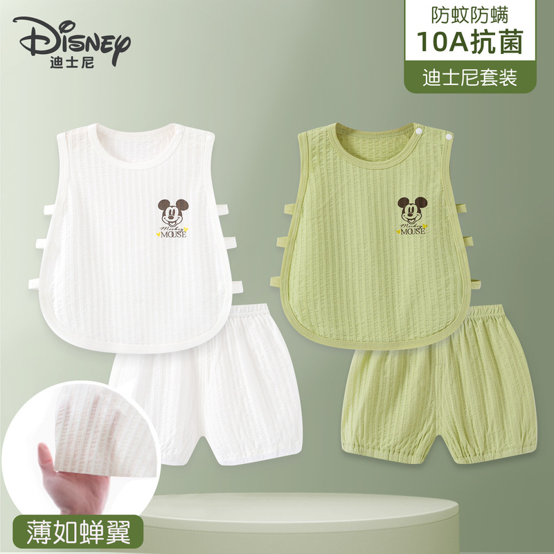 Disney's New Infant and Toddler Clothing Set, Summer Pure Cotton Clothing for Boys and Girls, Children's Shorts Set