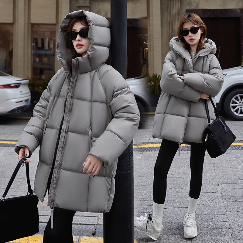 [Puff Style Accessible Luxury Cotton Jacket 2025 New Loose down Cotton Mid-Length Cotton Jacket Women's Hooded Jacket Thick Cotton Jacket [Puff Style Accessible Luxury Cotton Jacket 2025 New Loose down Cotton Mid-Length Cotton Jacket Women's Hooded Jacket Thick Cotton Jacket