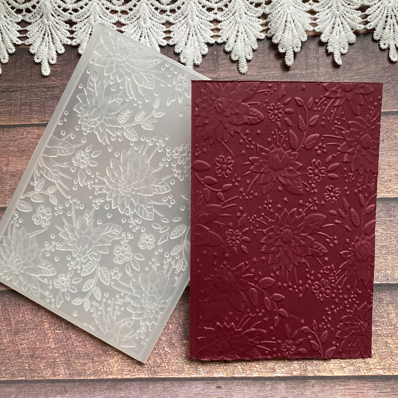 3D textura clip de plástico cóncavo-convexo molde de gofrado cóncavo-convexo Plantilla de gofrado placa DIY grabado clip de impresión material de diario