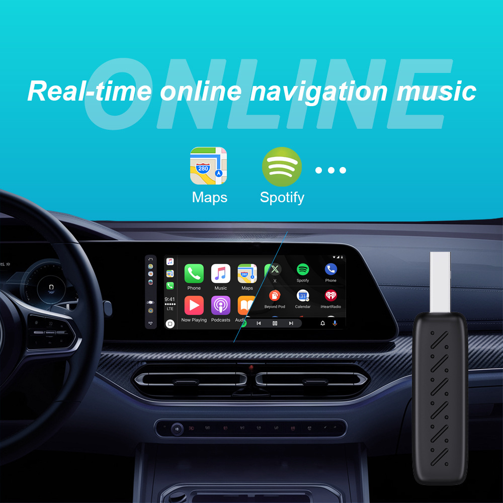 Cross-border hot-selling wired to wireless carplay box upgrade Android smart car interconnection module car