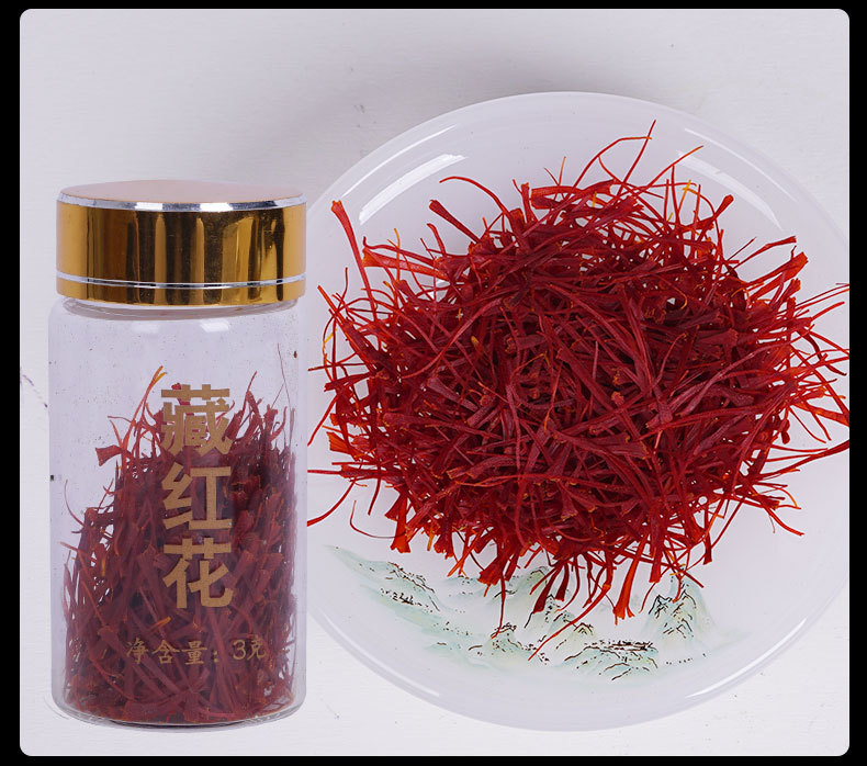 Saffron Threads (Crocus sativus) — Premium Dried Xi Hong Hua for Tea & Wellness in use