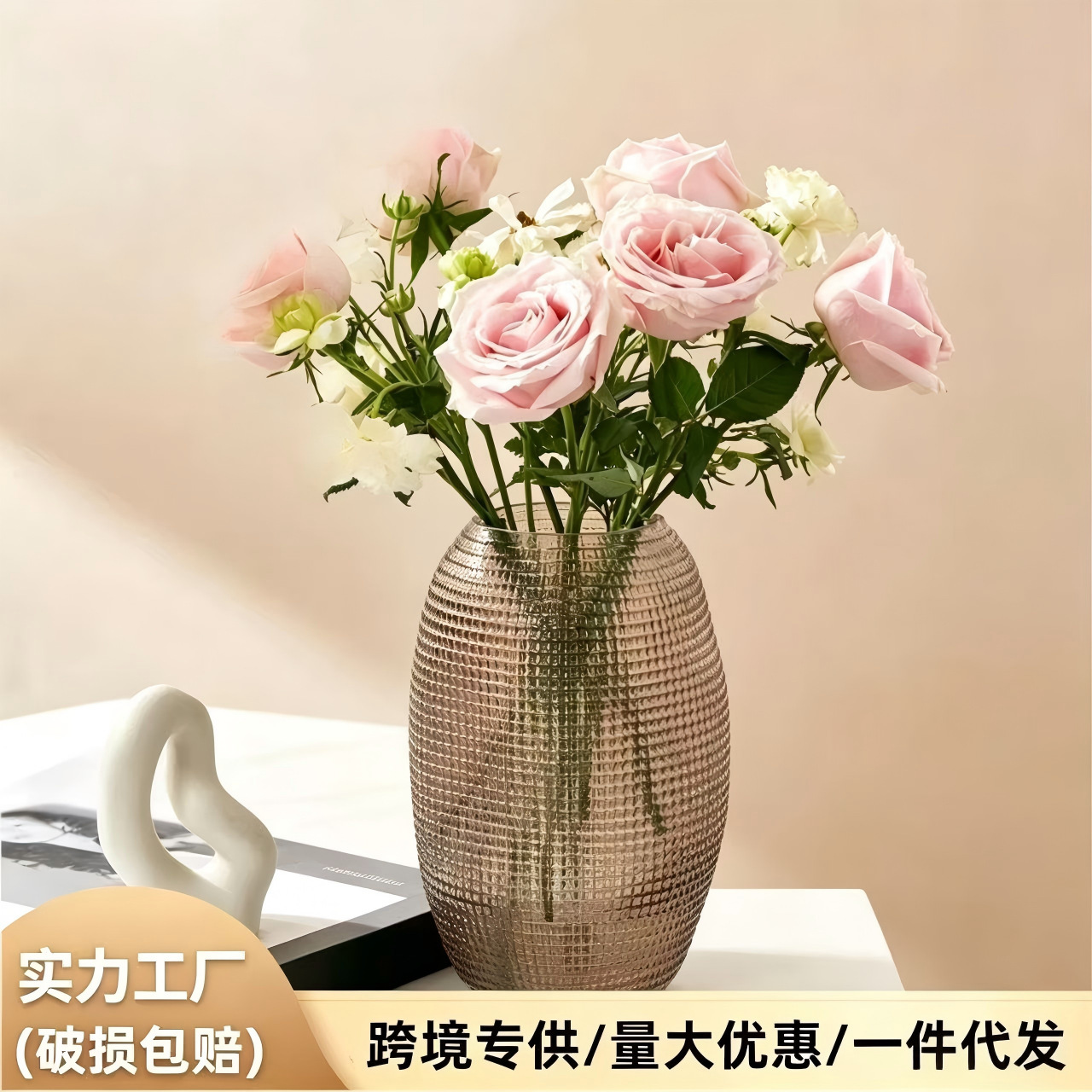Inswind simple partículas hidropónicas de vidrio de escritorio floral estilo nacional sala de estar mesa de té francesa americana puerta de entrada cuenca de dragón