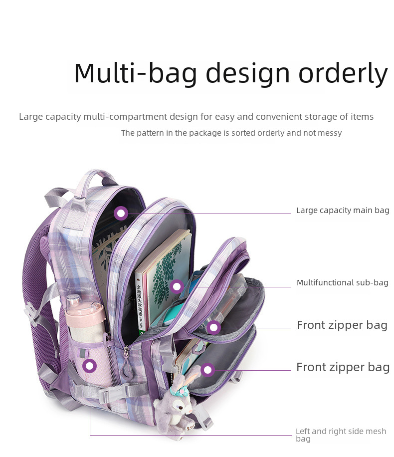 Korean Japanese Girls Junior High School Schoolbag Large Capacity High Quality Junior High School Schoolbag Lightweight Backpack