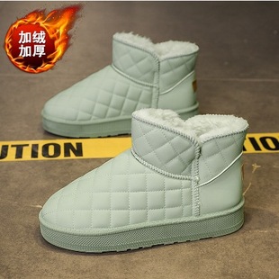 Snow boots 2025 new winter all-match waterproof non-slip fleece-lined thick western style warm cotton shoes lovers
